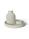 Minimalist Ribbed Vase & Tealight Holder Set | Modern 3D Printed Home Décor
