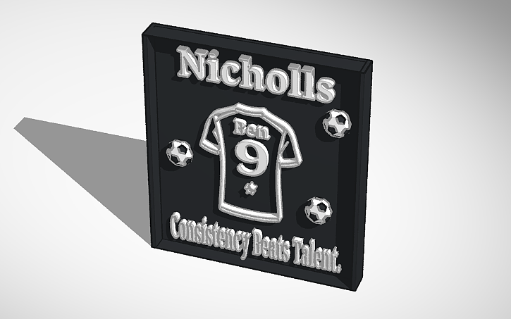 Personalised 3D Printed Football Jersey Plaque – Custom Name & Number